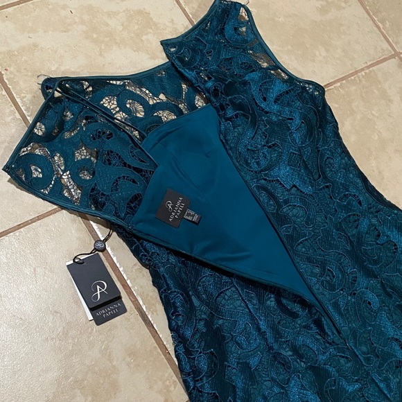 Adrianna Papell Emerald Green Embroidered Midi Dress - Picture 7 of 8
